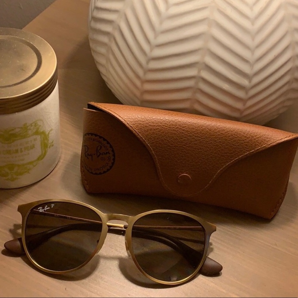 Authentic Polarized Gold Erika Ray-Bans